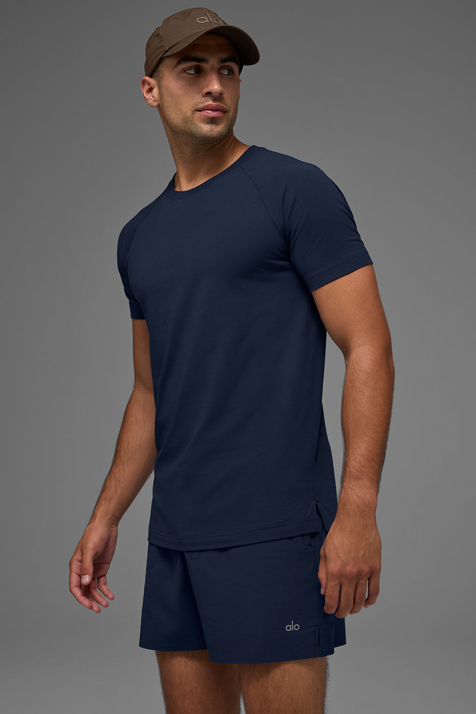 ALO Vapor Crewneck Short Sleeve   Navy