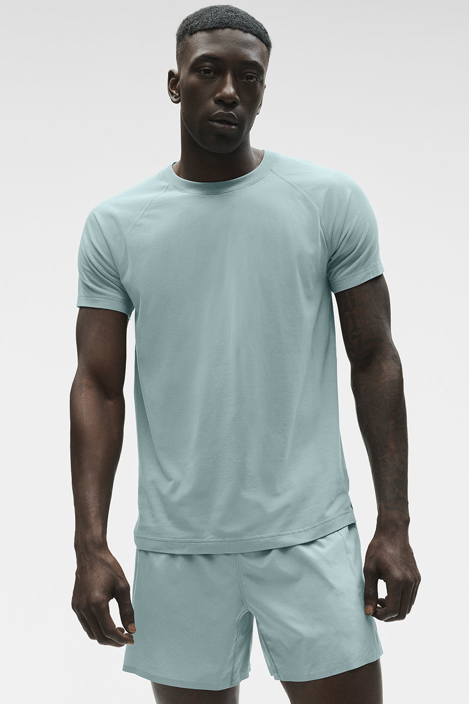 Alternative view of ALO Vapor Crewneck Short Sleeve   Desert Sage