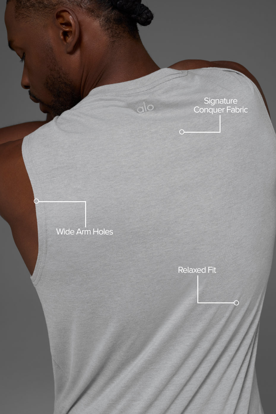 Alternative view of The Triumph Muscle Tank   Athletic Heather Grey