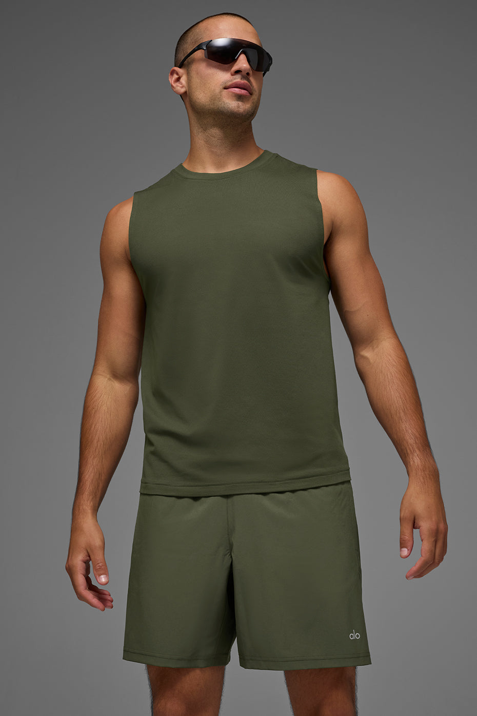Conquer Muscle Tank   Green Olive
