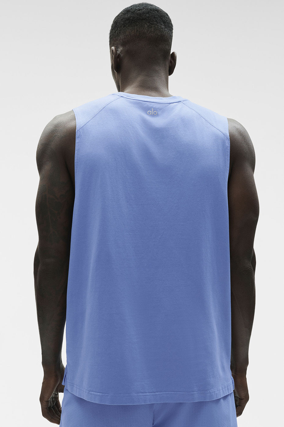 Alternative view of ALO Vapor Muscle Tank   Provence Blue