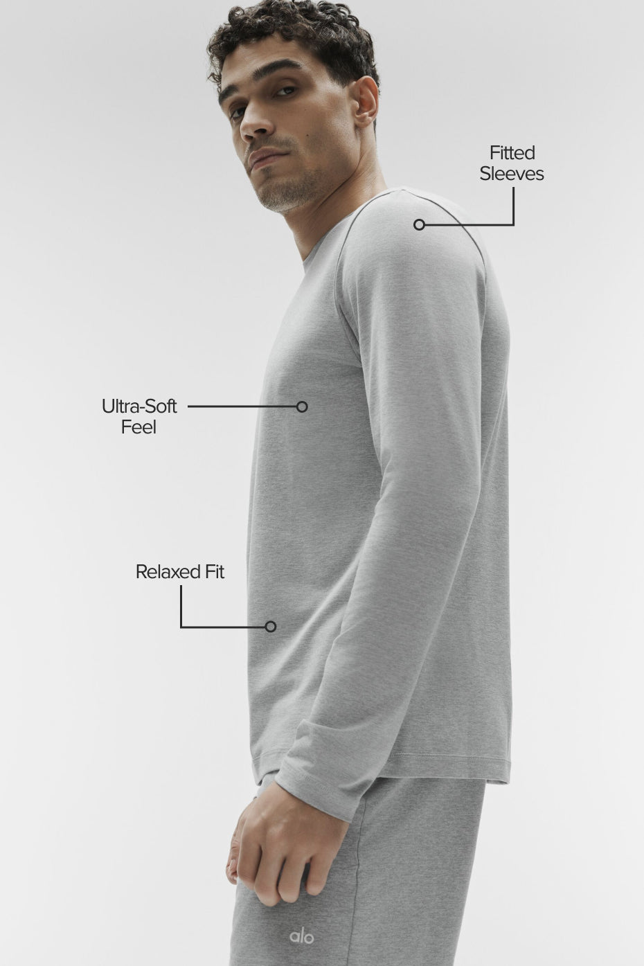 Alternative view of Conquer Reform Crewneck Long Sleeve   Athletic Heather Grey
