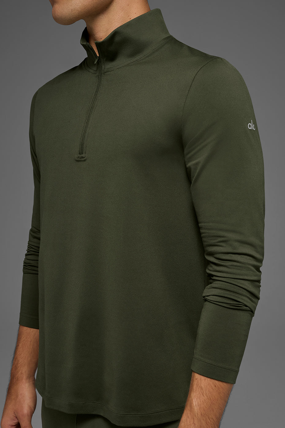 Alternative view of Conquer 1/4 Zip Reform Long Sleeve   Green Olive