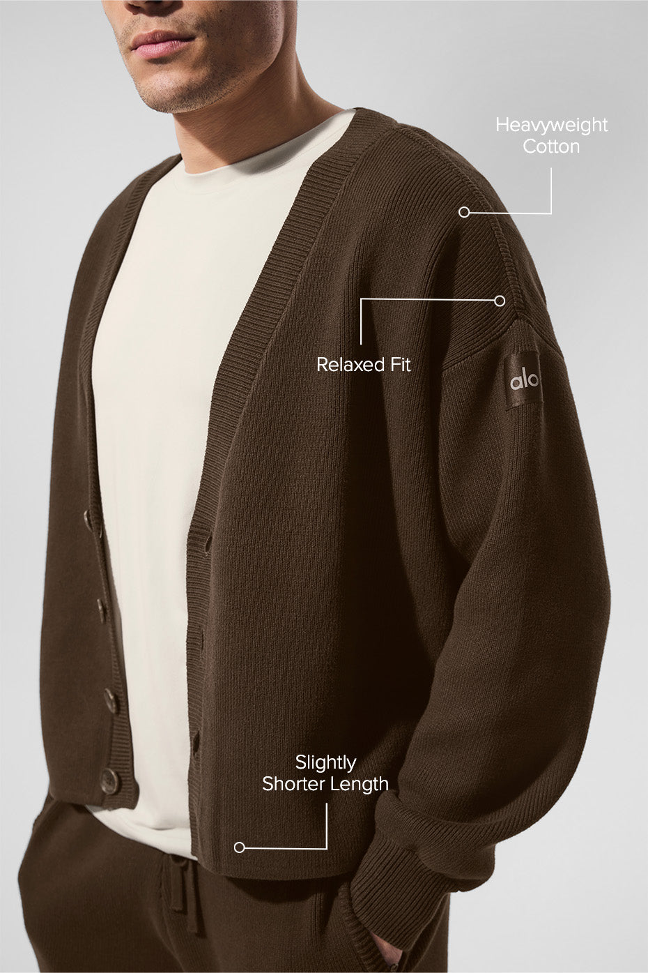 Alternative view of Scholar Cardigan Sweater   Espresso