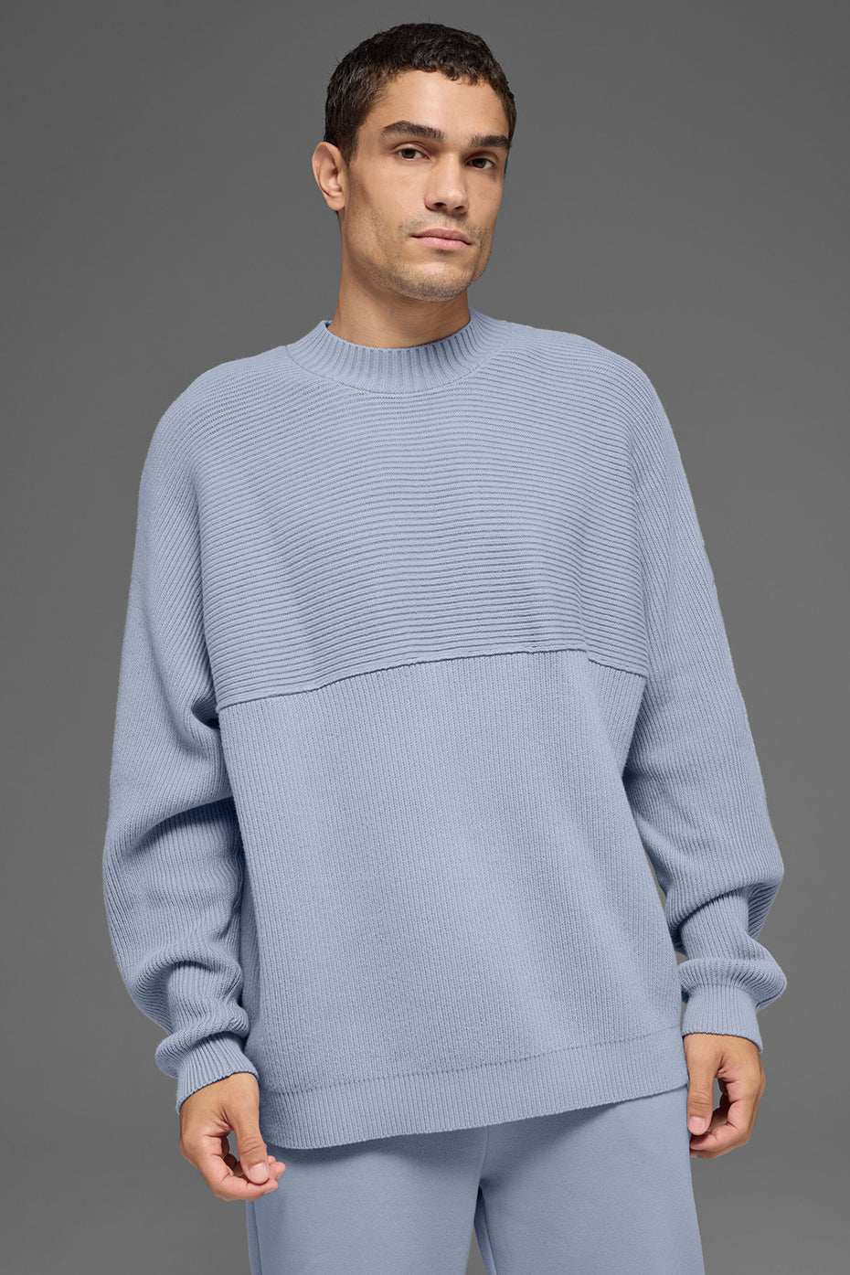 Domain Shift Rib Knit Sweater Crew   Winter Frost