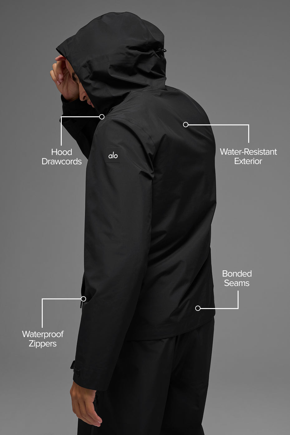 Alternative view of Alpha Shell Jacket   Black