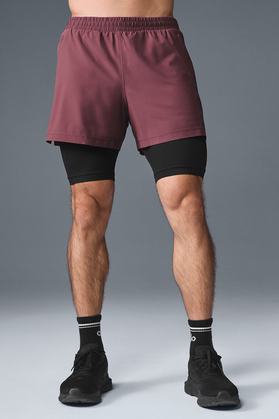 5" Revival 2 in 1 Short   Burgundy Truffle/Black