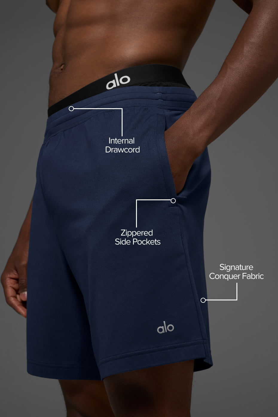 Alternative view of 7" Conquer React Performance Short   Navy