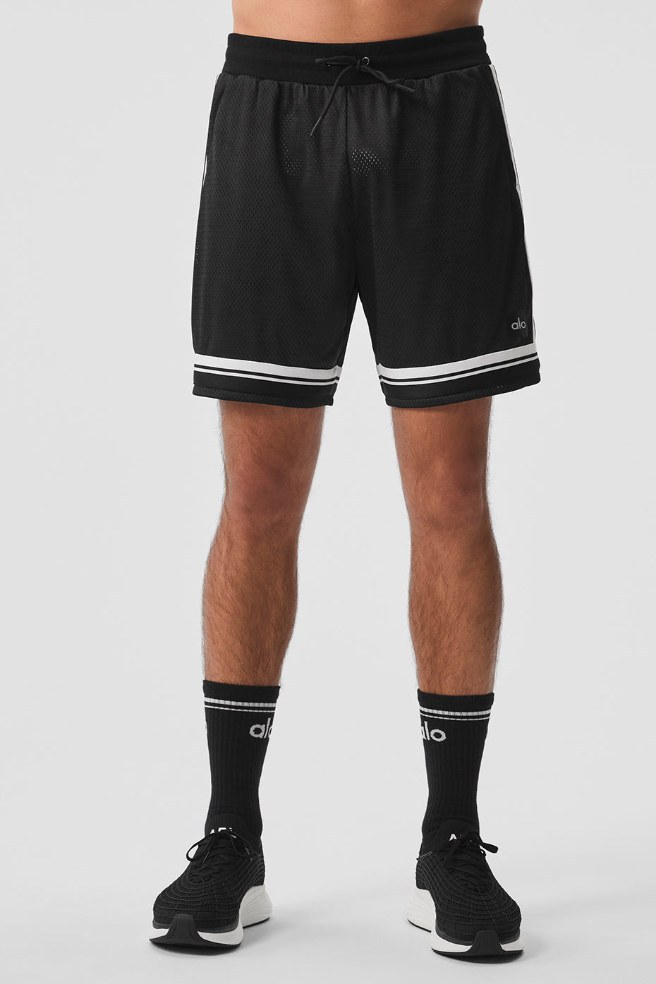 Alternative view of 7" Key Mesh Basketball Short   Black