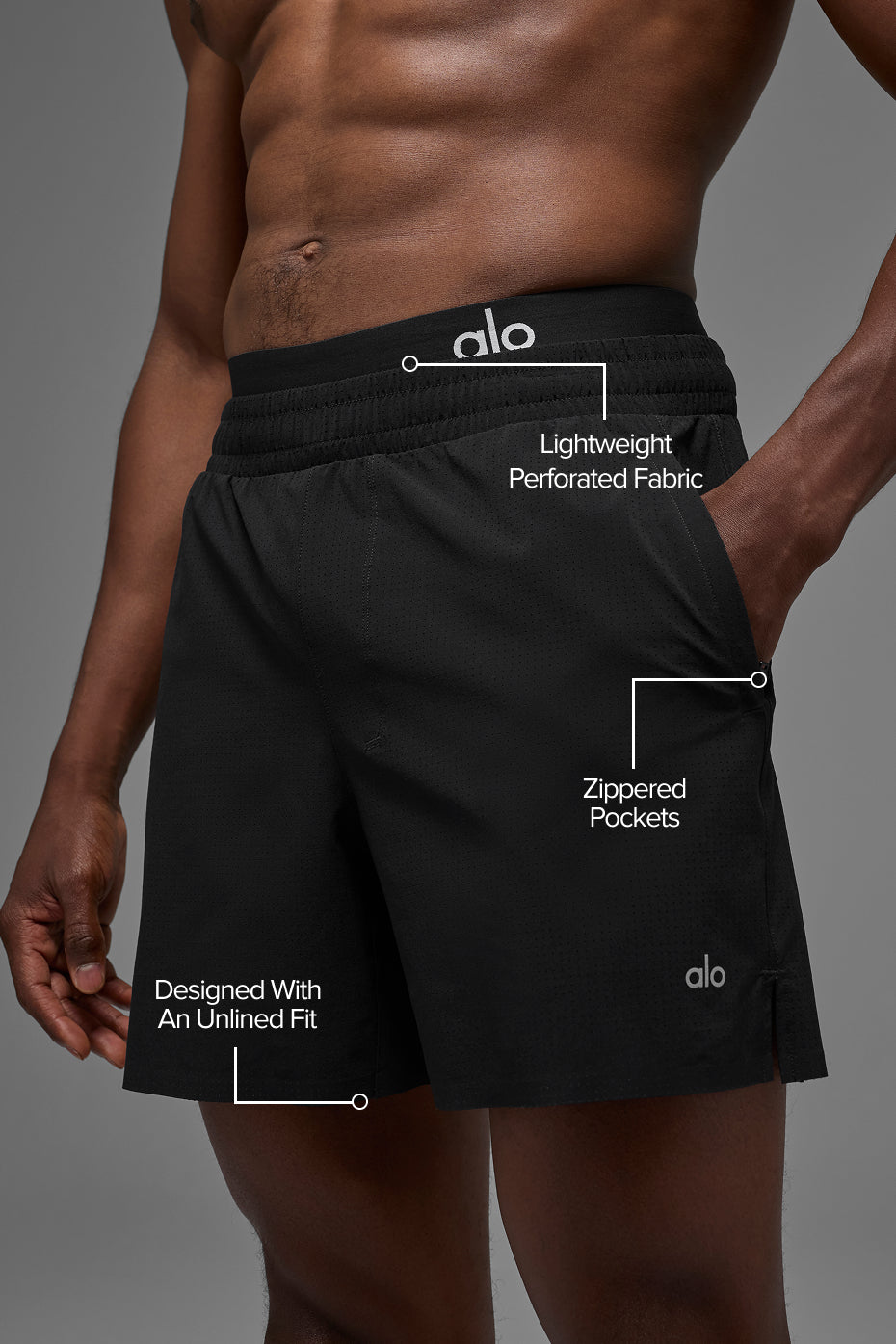 Alternative view of 5" Traction Running Short   Black