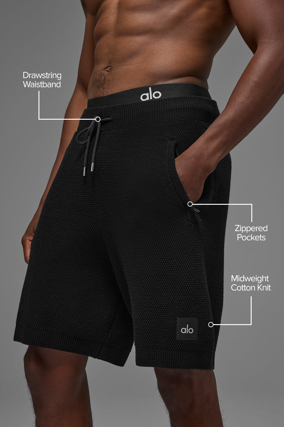 Alternative view of 7" Sports Club Sweater Knit Short   Black