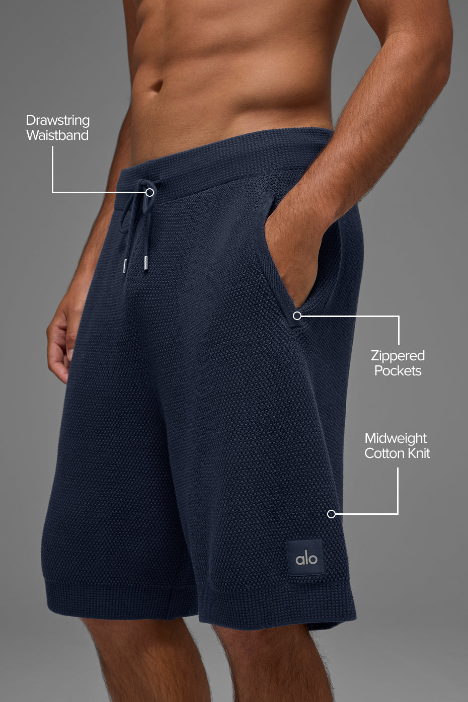 Alternative view of 7" Sports Club Sweater Knit Short   Navy