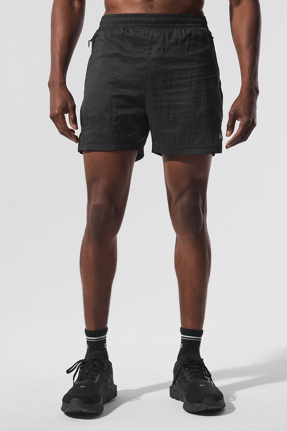 5" Game Time Ripstop 2 In 1 Short   Black/Black