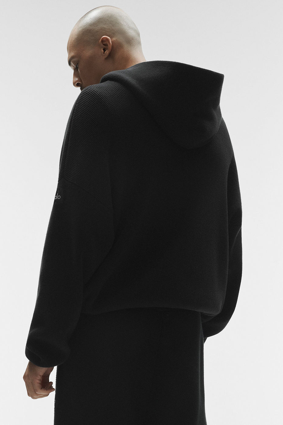Alternative view of Scholar Hooded Sweater   Black