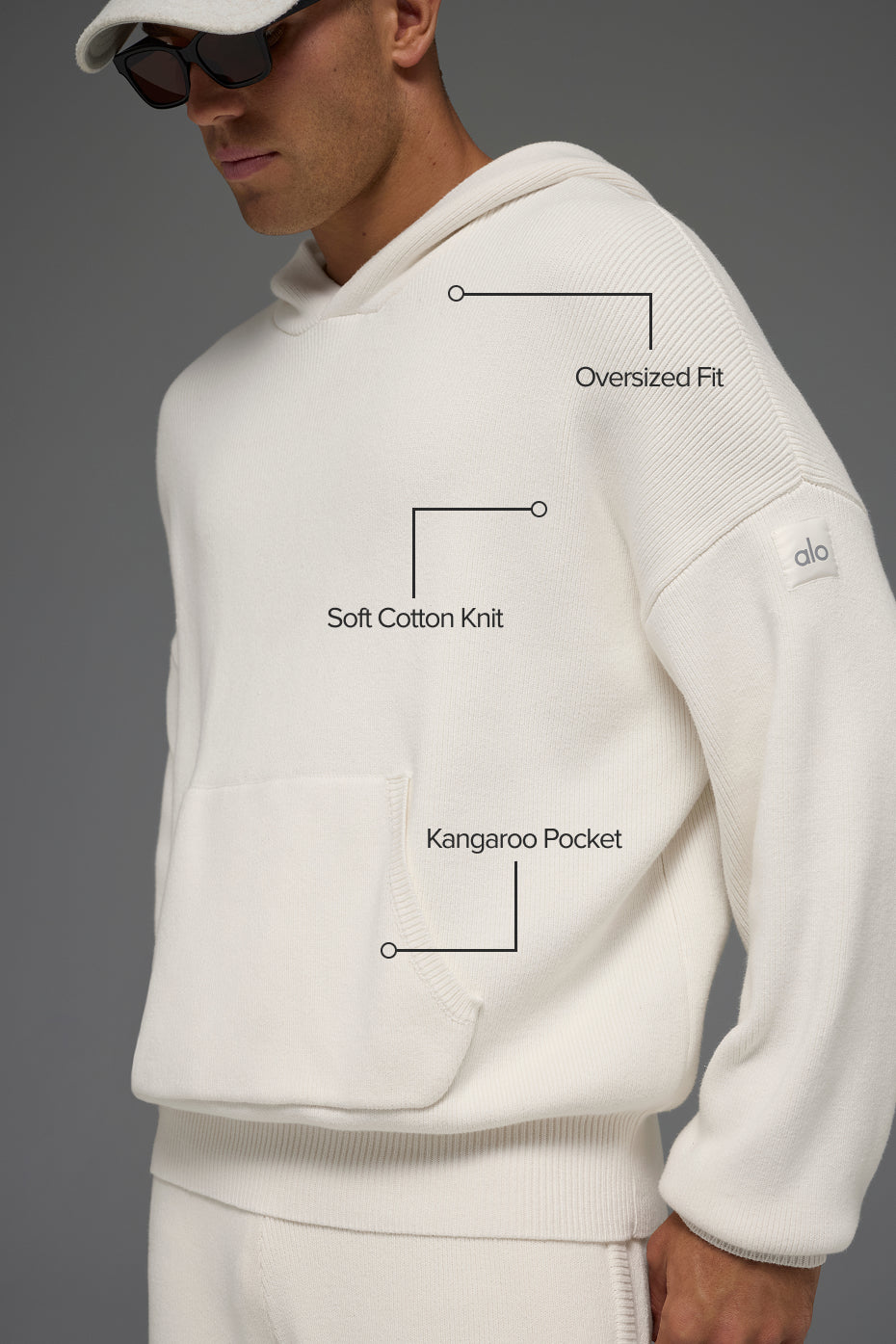 Alternative view of Scholar Hooded Sweater   Ivory