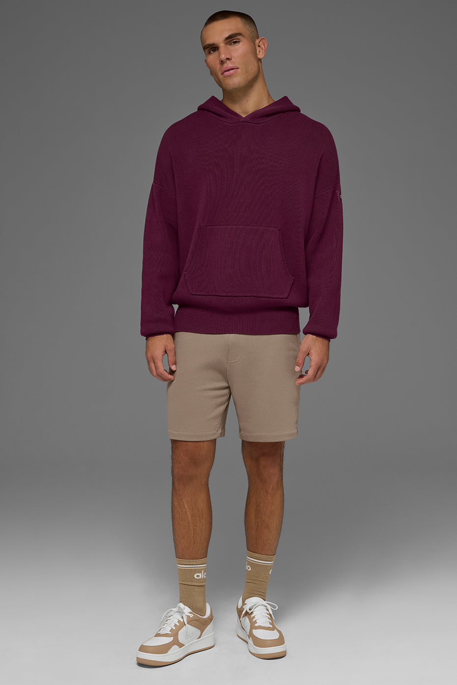 Scholar Hooded Sweater Burgundy - Image 5