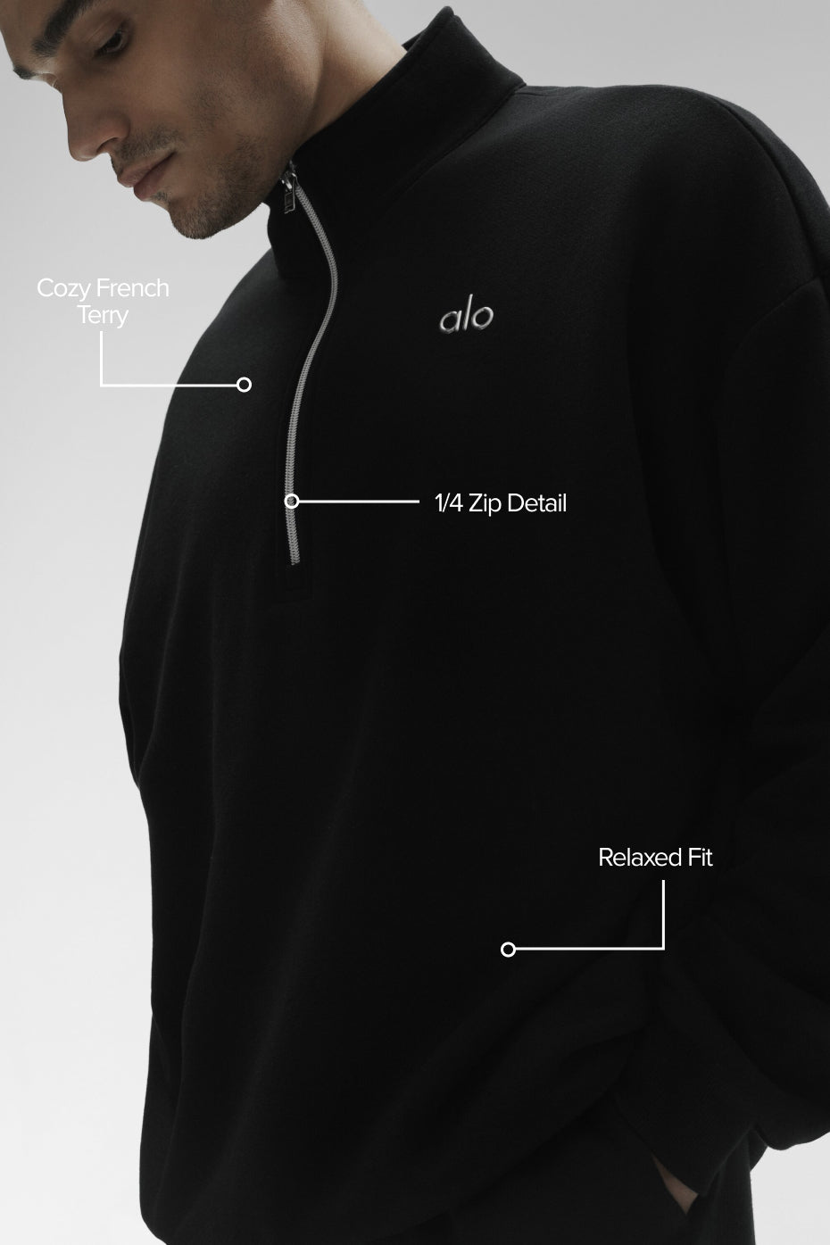 Accolade 1/4 Zip Pullover Black - Image 2