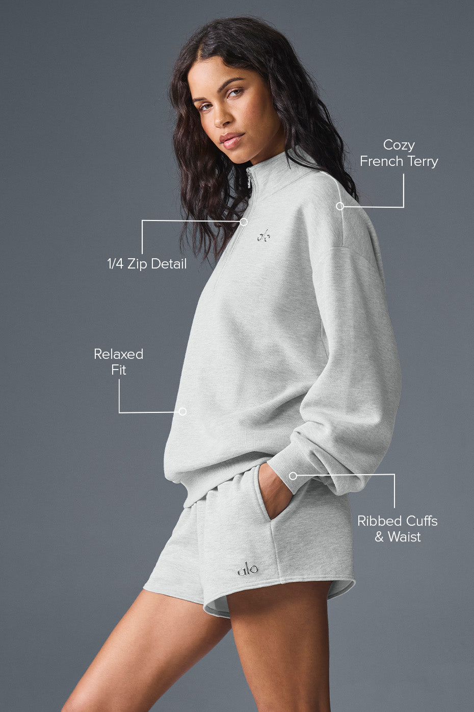 Alternative view of Accolade 1/4 Zip Pullover   Athletic Heather Grey