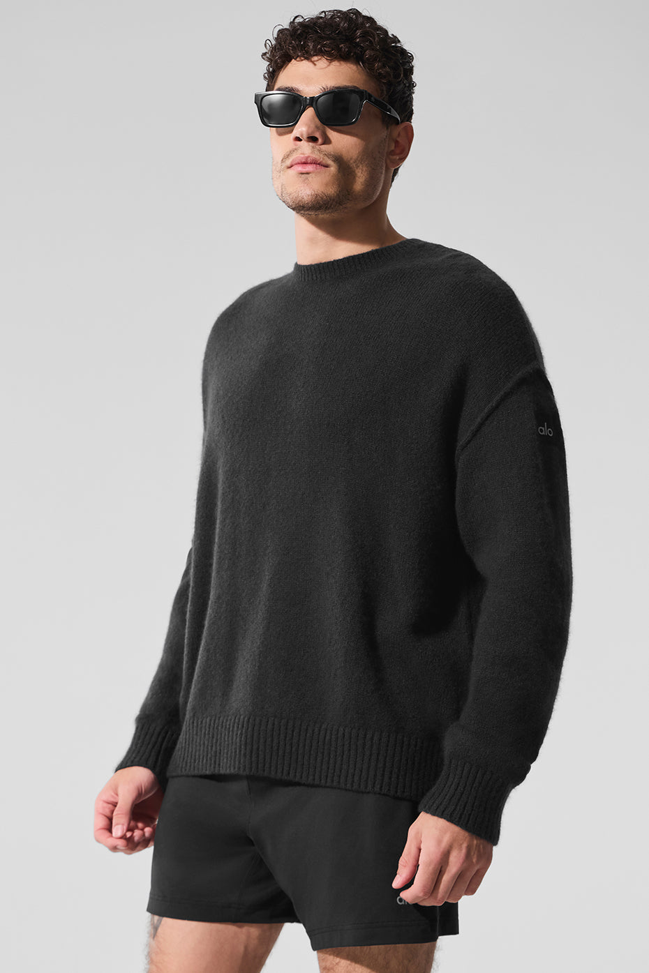 Unisex Wool Cashmere New Class Crewneck Sweater Black - Image 4