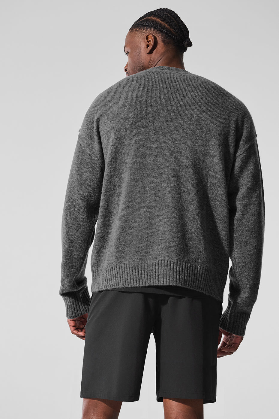 Unisex Wool Cashmere New Class Crewneck Sweater Platinum Grey - Image 3