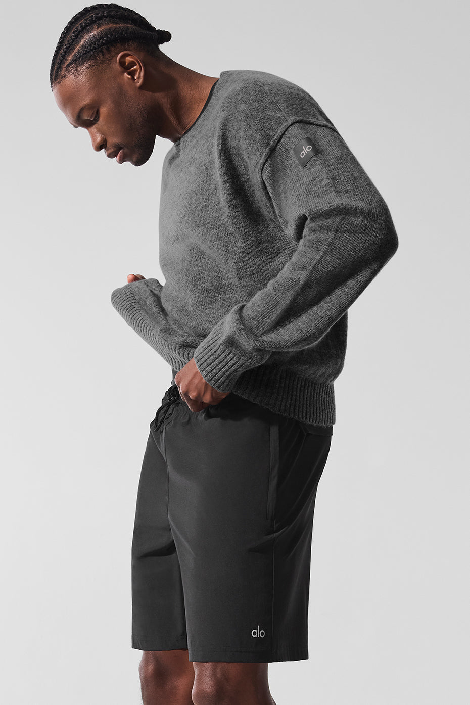 Unisex Wool Cashmere New Class Crewneck Sweater Platinum Grey - Image 4