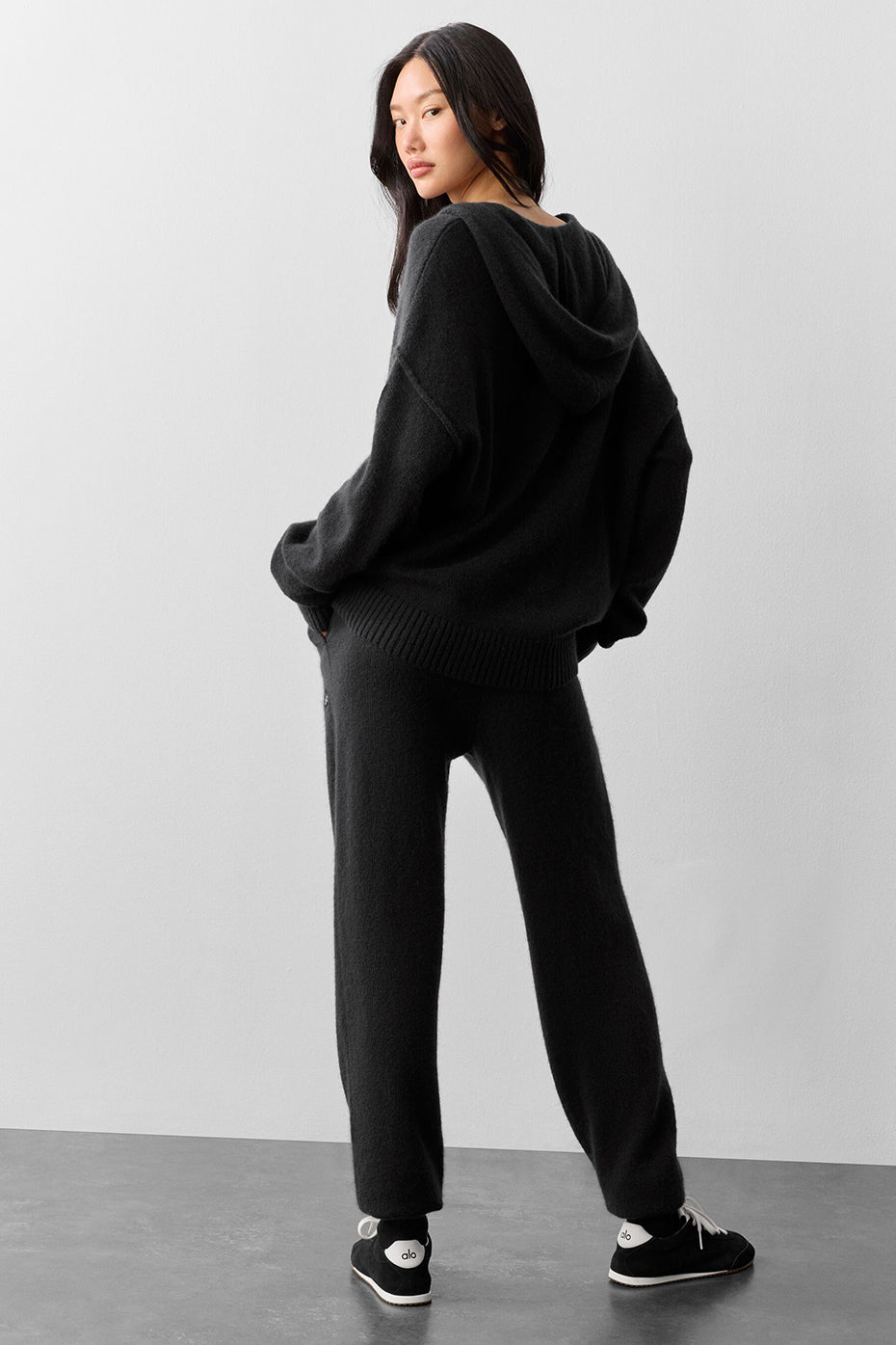 Wool Cashmere New Class Full Zip Hoodie Black - Image 4