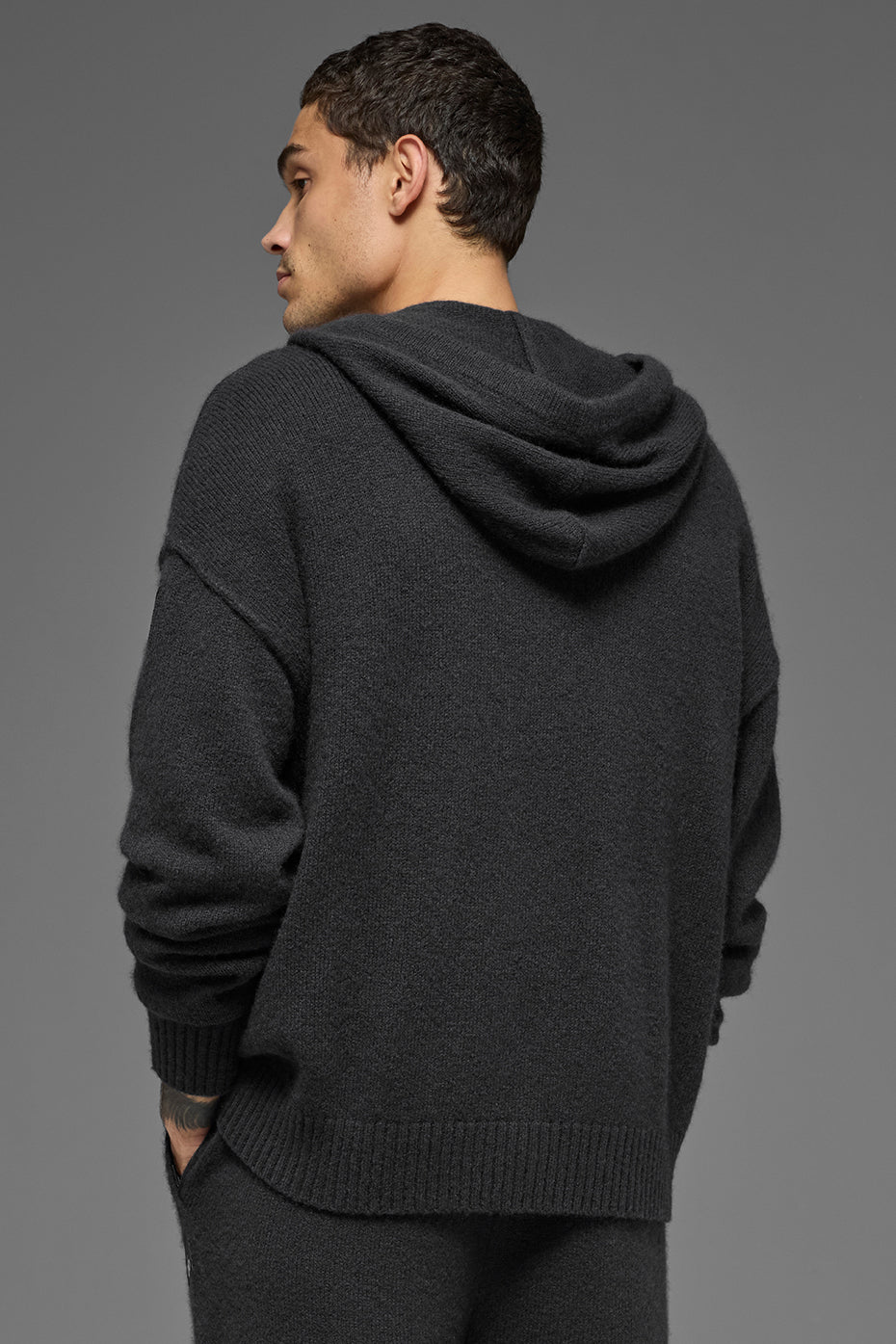 Wool Cashmere New Class Full Zip Hoodie Black - Image 3