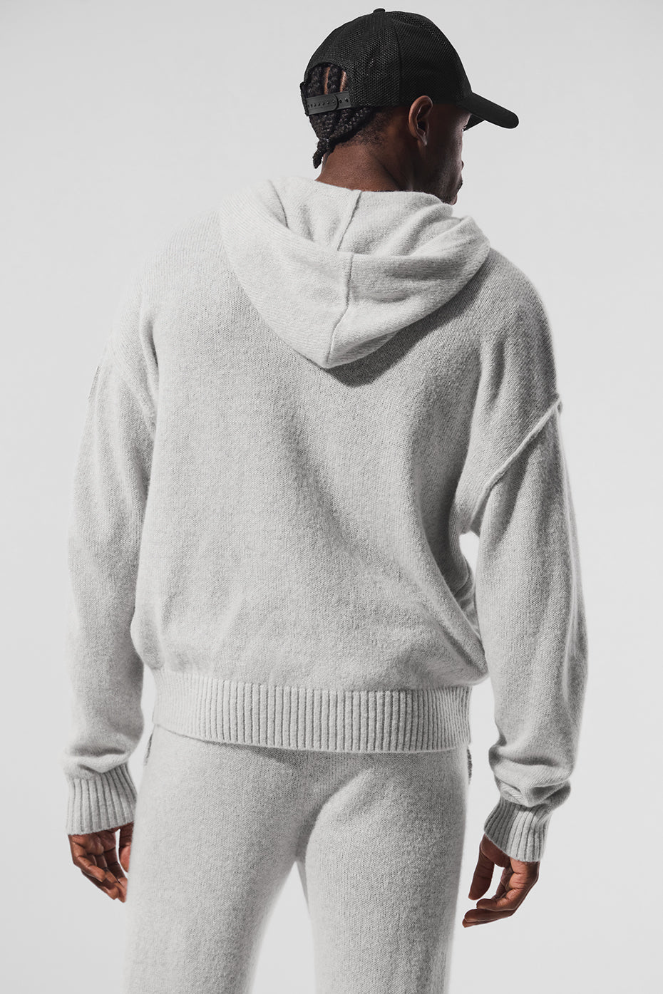 Wool Cashmere New Class Full Zip Hoodie Pearl Grey Heather - Image 3