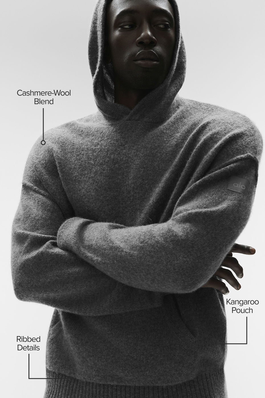 Wool Cashmere New Class Hoodie Platinum Grey - Image 2