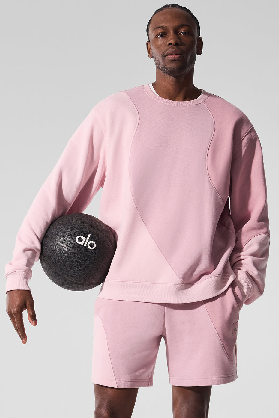 Make Waves Crew Neck Pullover Sunset Pink Tonal