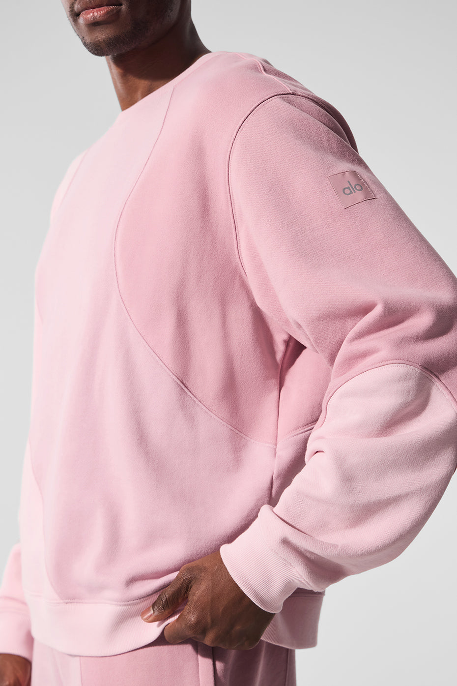 Make Waves Crew Neck Pullover Sunset Pink Tonal - Image 3