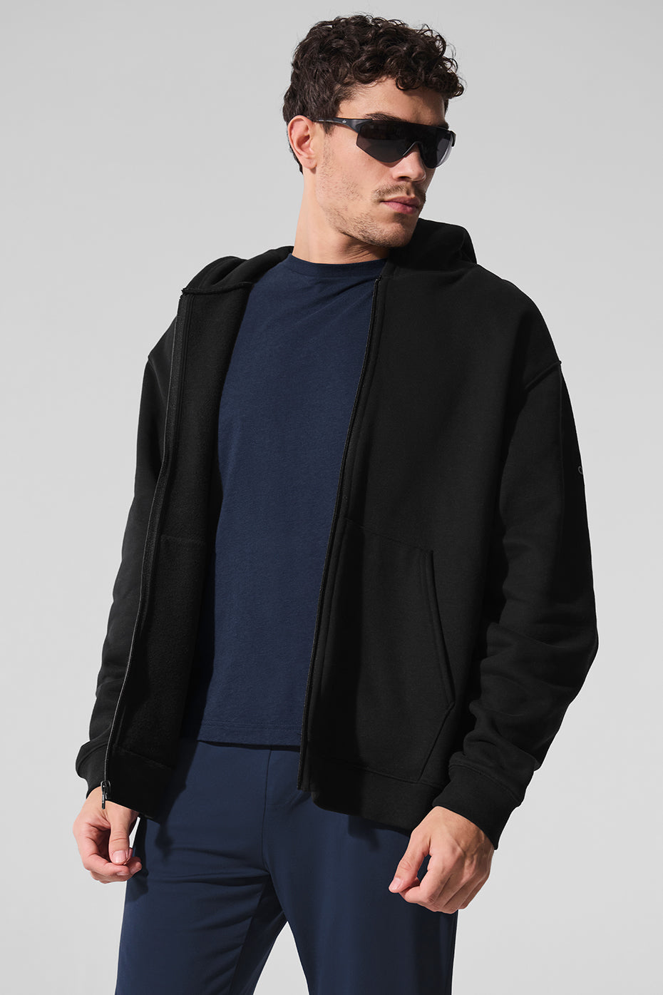 Renown Heavy Weight Full Zip Hoodie Black - Image 5