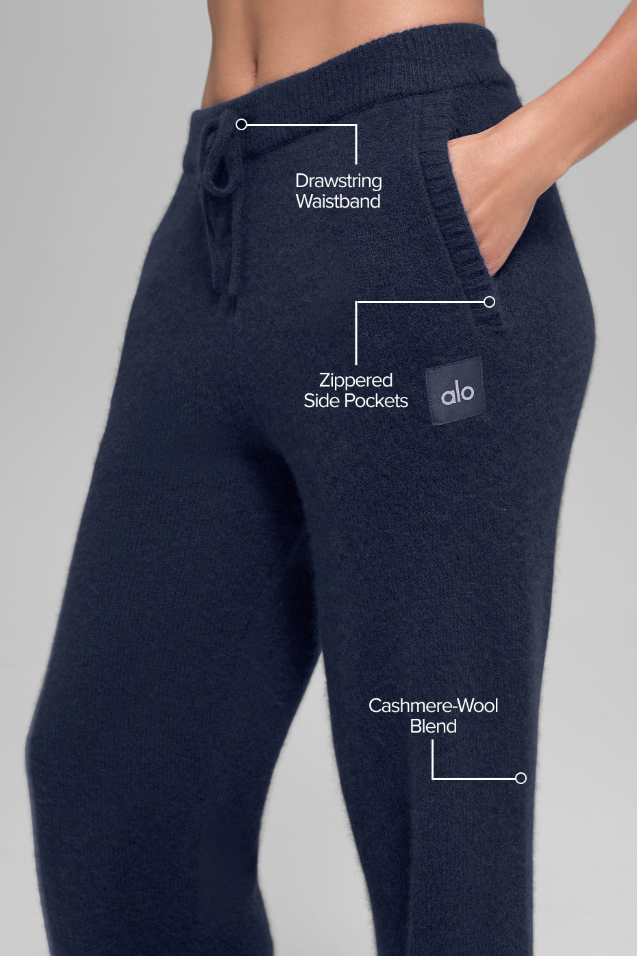 Wool Cashmere New Class Sweatpant Navy - Image 2