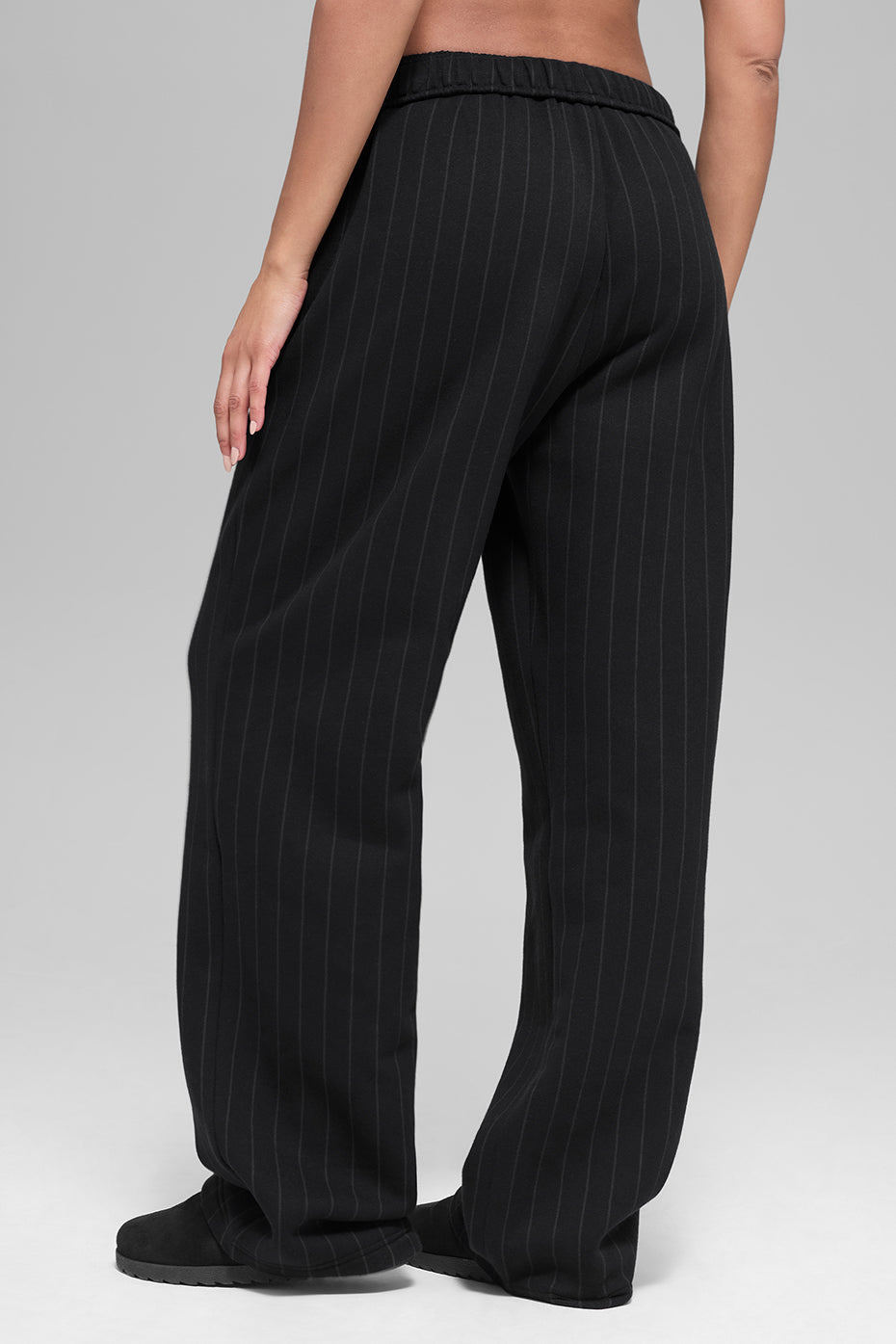 Pinstripe Straight Leg Sweatpant Black Pinstripe - Image 3