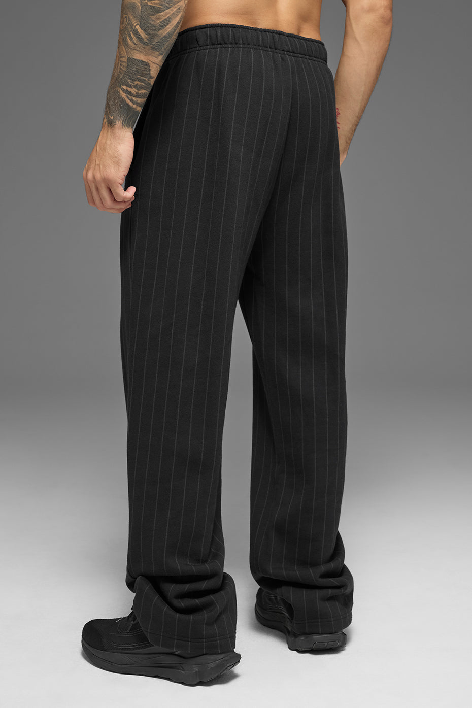 Pinstripe Straight Leg Sweatpant Black Pinstripe - Image 4