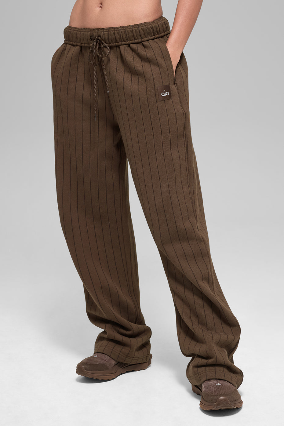 Pinstripe Straight Leg Sweatpant Espresso Pinstripe