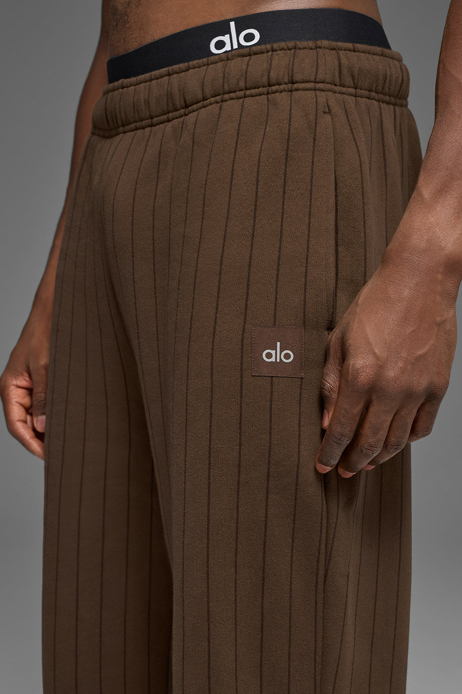Pinstripe Straight Leg Sweatpant Espresso Pinstripe - Image 3