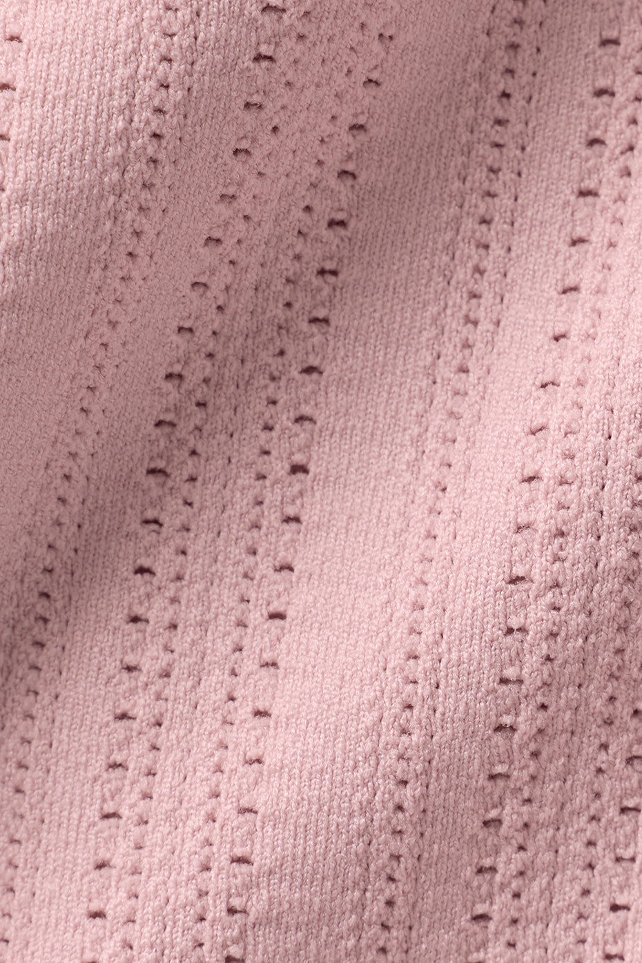 Seamless Pointelle Mock Neck Short Sleeve Vintage Pink - Image 7