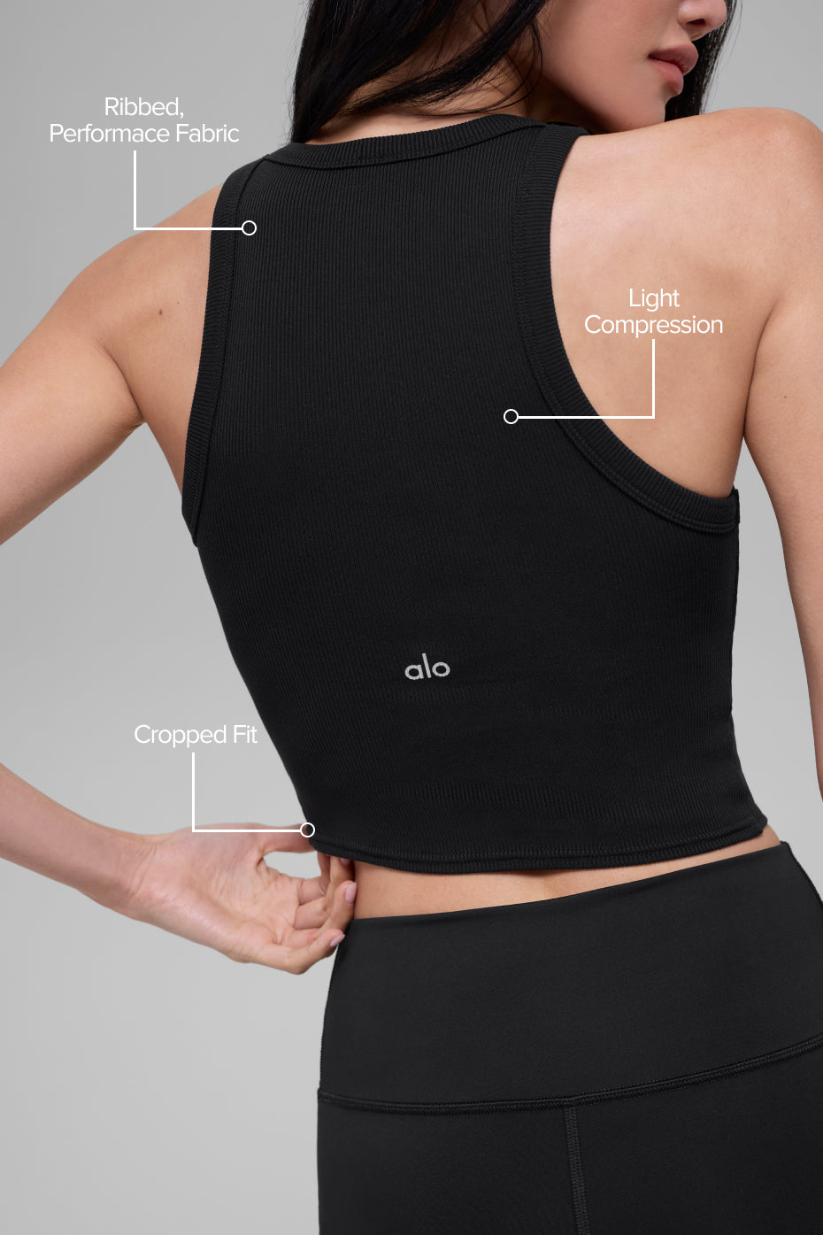 Goddess Ribbed Go To Tank Black - Image 2