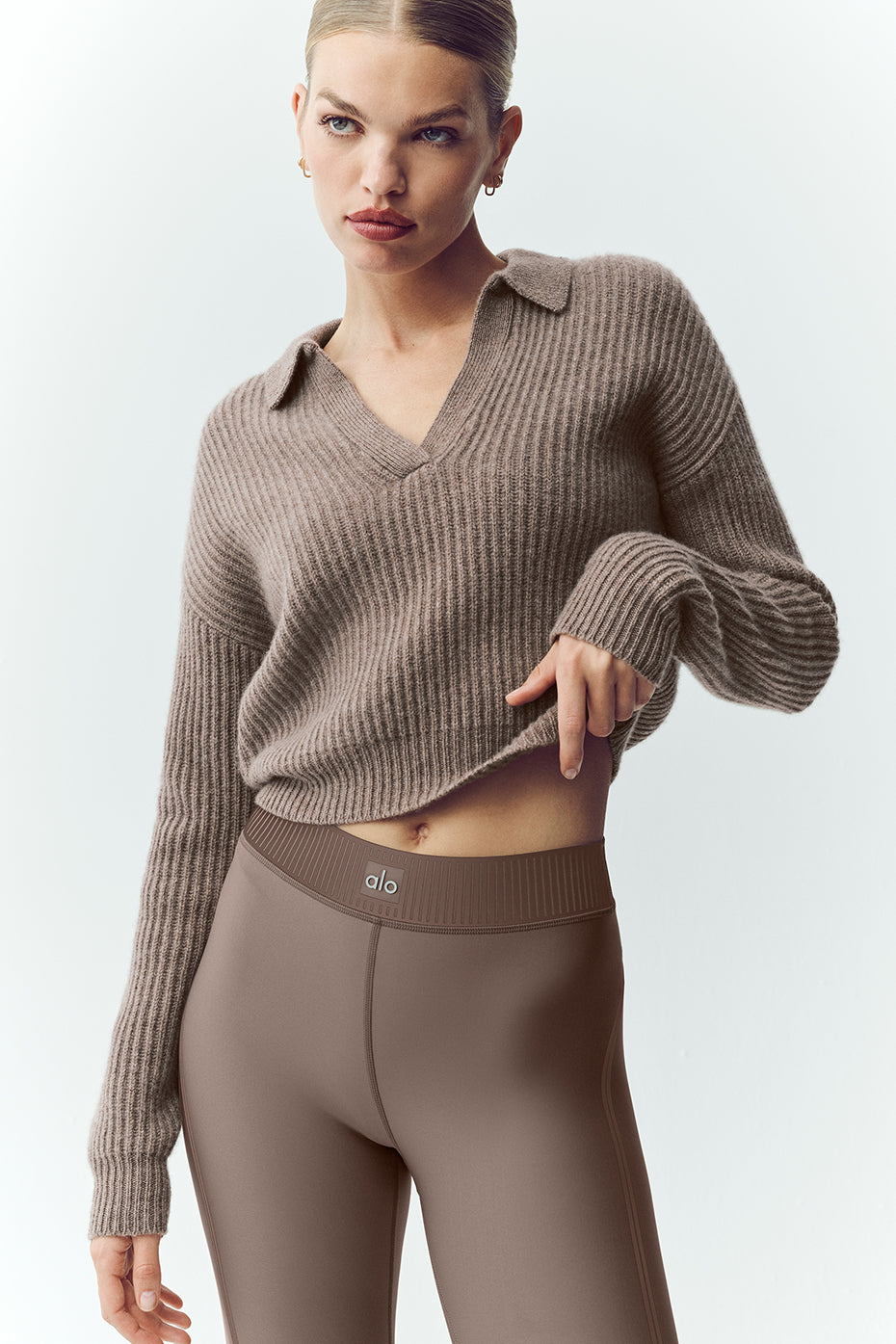 Cashmere Northstar Polo Alpine Cocoa Heather