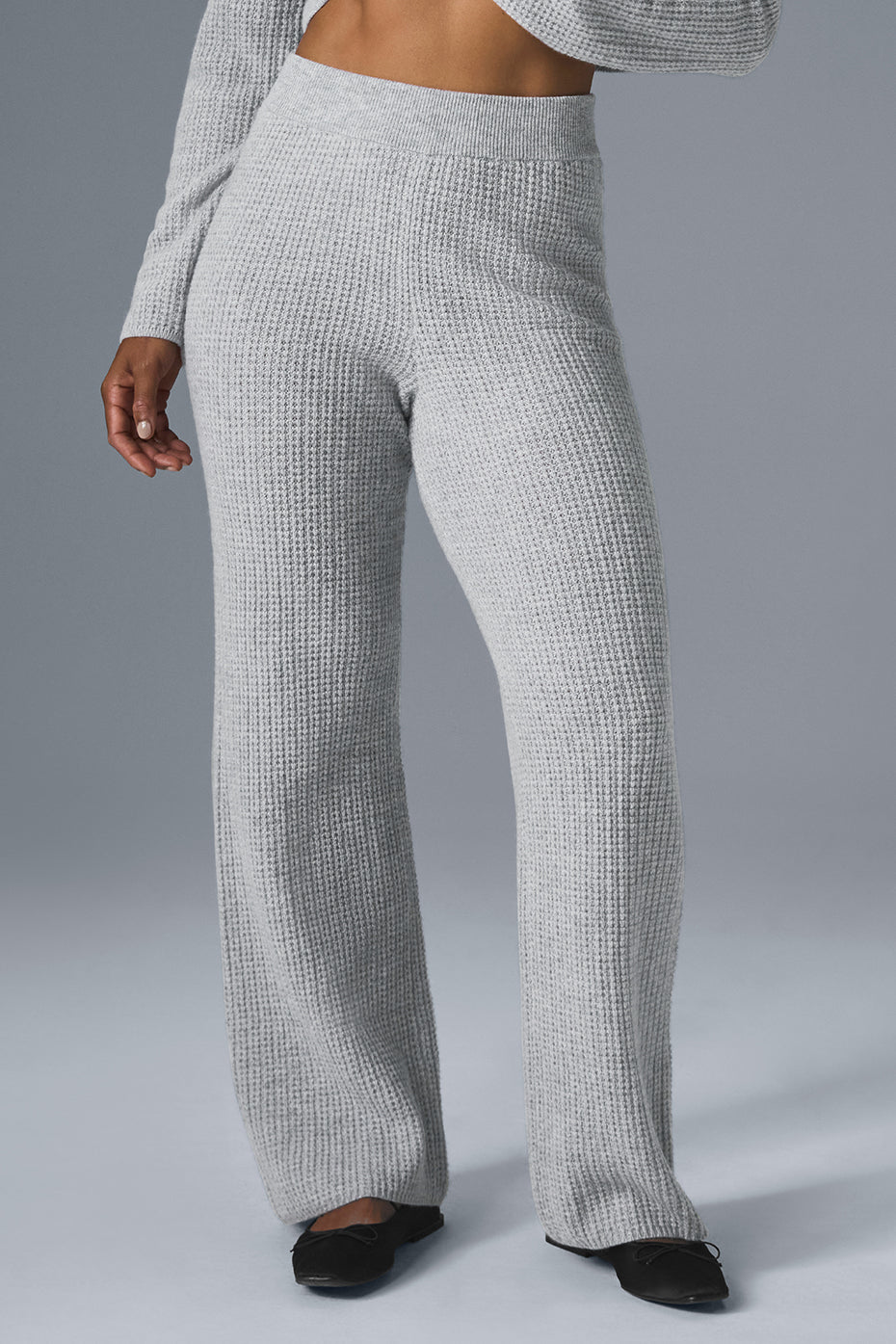 Cashmere High Waist Plush Waffle Pant Athletic Heather Grey