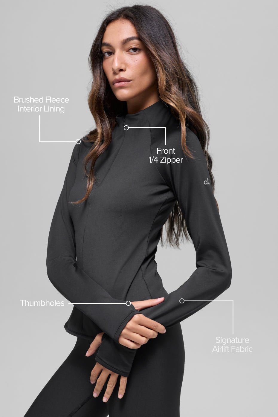 Airlift Winter Warm 1/4 Zip Long Sleeve Black - Image 2