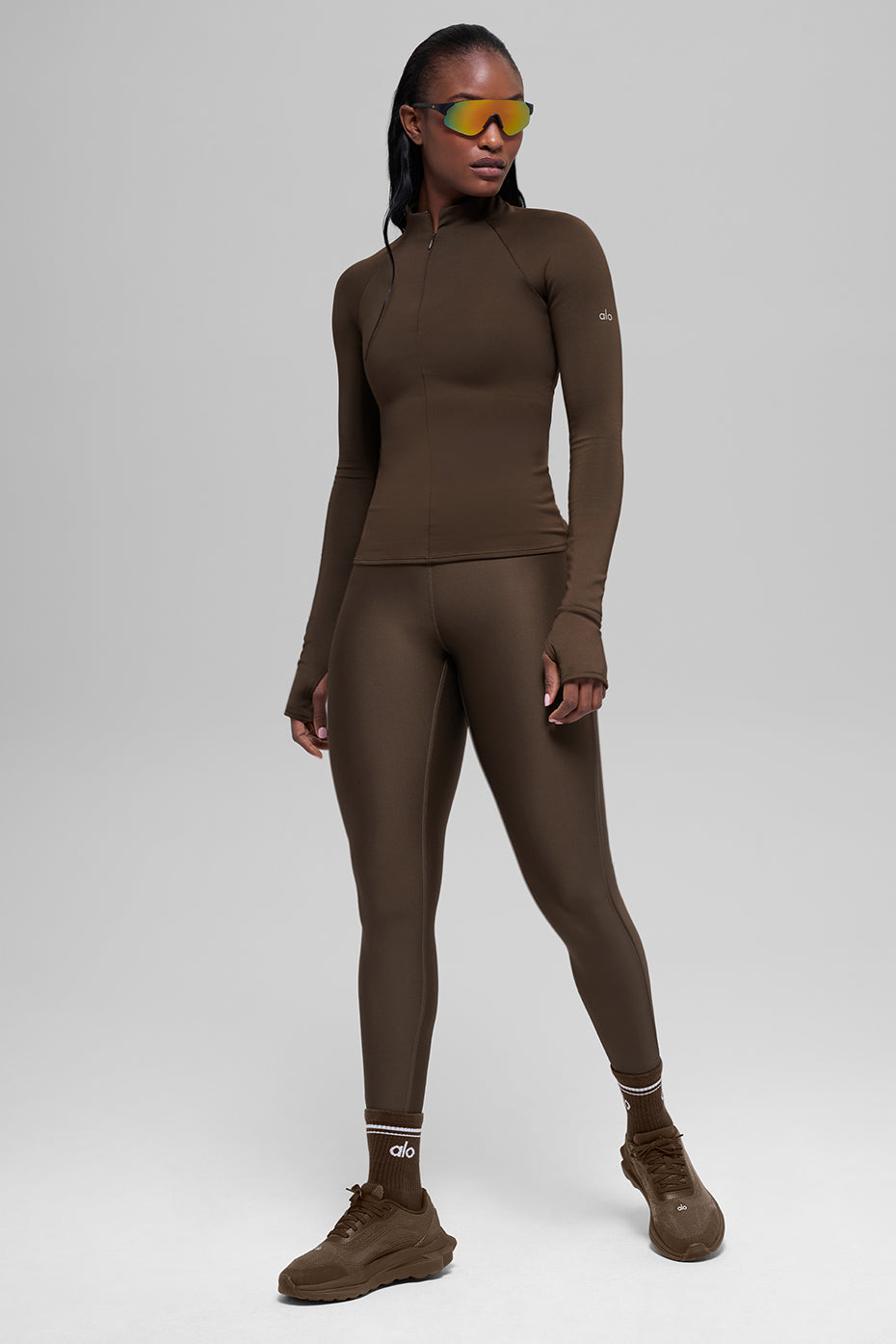 Airlift Winter Warm 1/4 Zip Long Sleeve Espresso - Image 6
