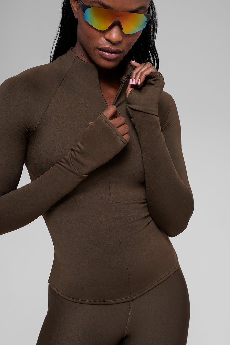 Airlift Winter Warm 1/4 Zip Long Sleeve Espresso - Image 3