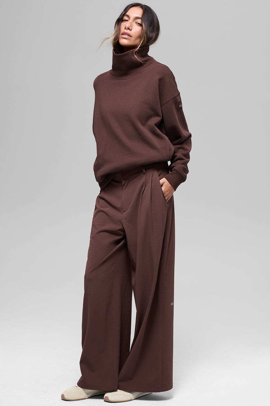 Hazy Mock Neck Pullover Brownstone - Image 5