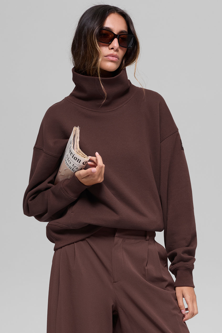 Hazy Mock Neck Pullover Brownstone - Image 4
