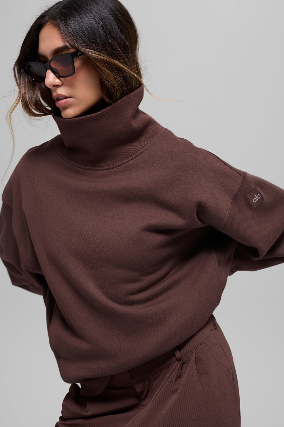 Hazy Mock Neck Pullover Brownstone - Image 2