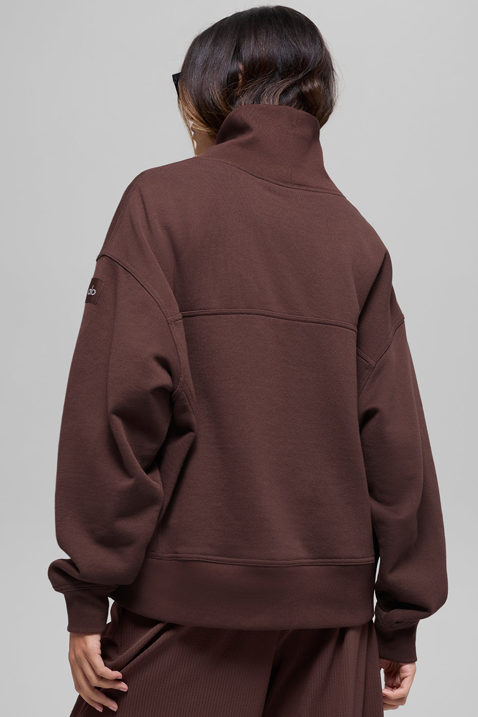Hazy Mock Neck Pullover Brownstone - Image 3