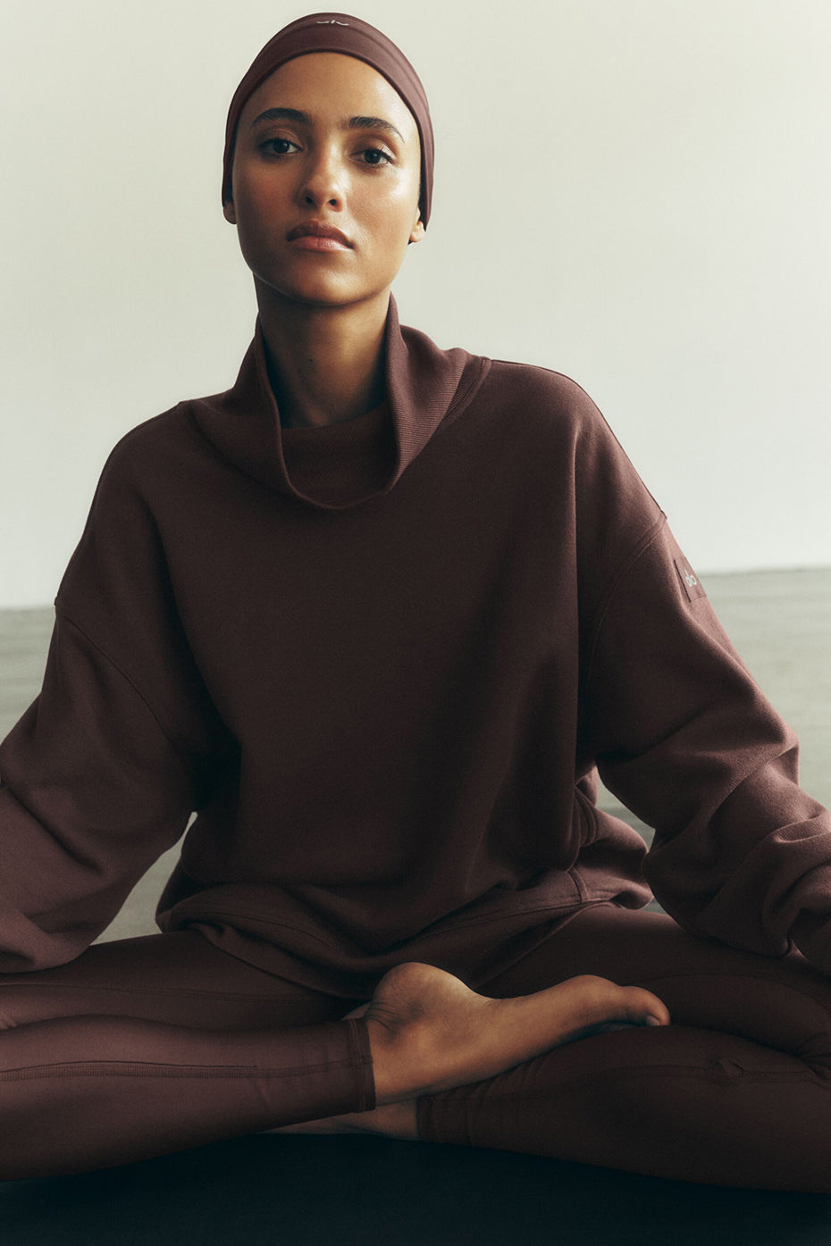 Hazy Mock Neck Pullover Brownstone