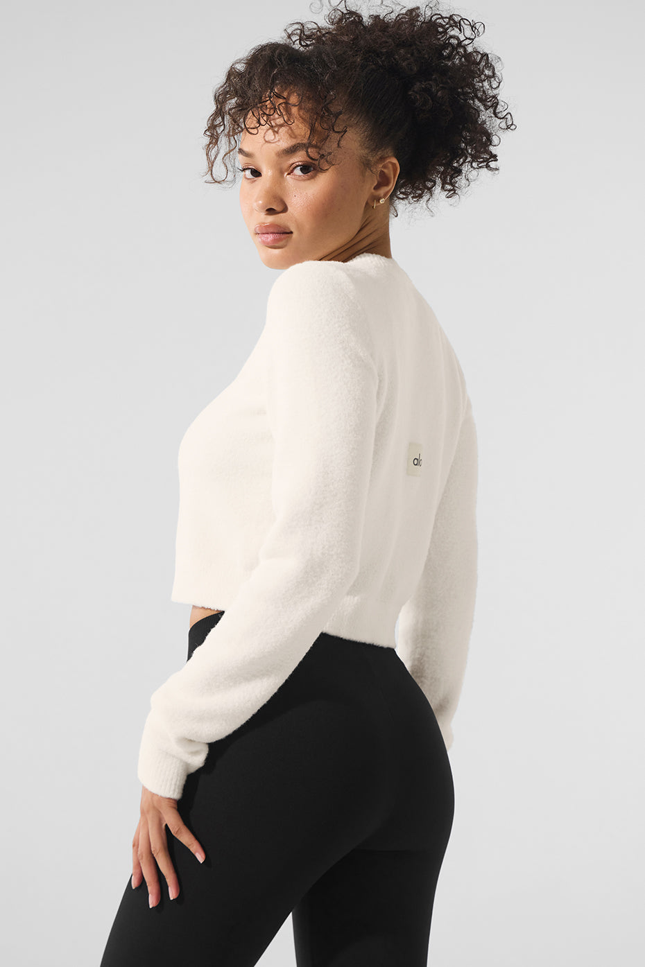 Snuggle Up Sweater Cropped Cardigan Ivory - Image 3
